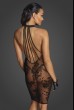 Секси прозрачна рокля от тюл с фигурални кадифени елементи и гол гръб на Noir Handmade